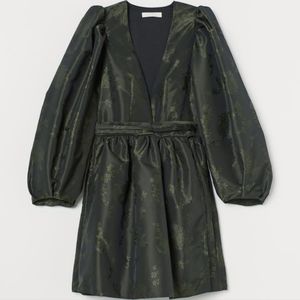 NWT H&M Consious Exclusive Wrap Dress Green/Black